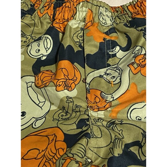 Vintage Curious George AOP Kids Swim Shorts Trunks Tan/Khaki/Orange/Black 12M - Picture 8 of 13